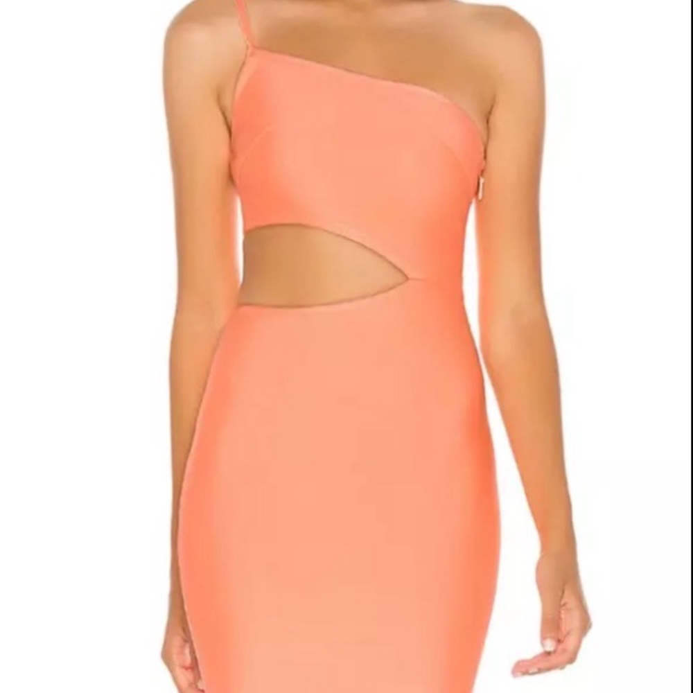 Superdown Orange Asymmetrical One-Shoulder Bodycon Dress
